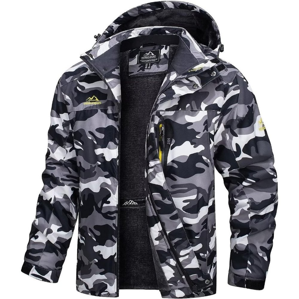 Men's Winter Coats Water Resistant Snow Ski Jacket Fleece Lined Parka 4 Pockets
